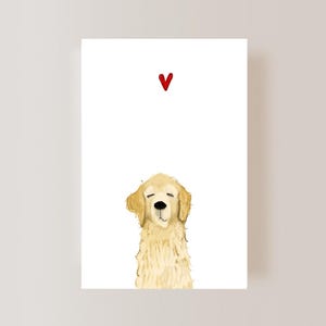 Golden Retriever Greeting Card Digital File, Golden Retriever Valentine, Golden Dog Lover, Valentines Day Card, Golden Dog Sympathy Card