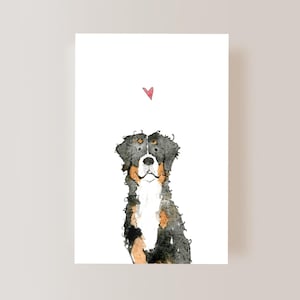 Berner Sennenhund Digitale Grußkarte, Berner Hund Valentinstag, Muttertagskarte, Jubiläumskarte, Dankeskarte, Beileidskarte für Hunde