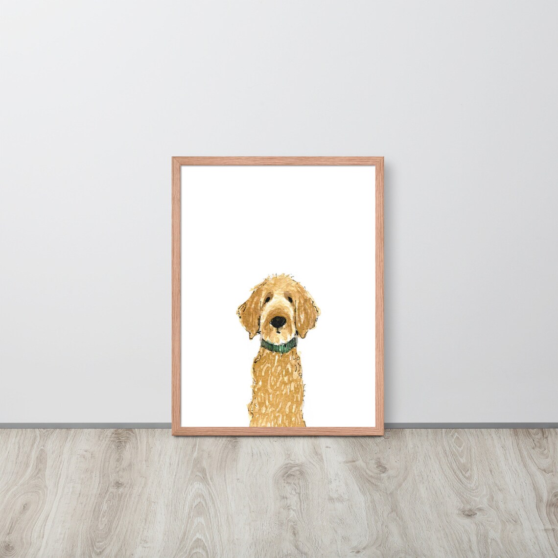 Goldendoodle Dog Art Print Labradoodle Pet Portrait Wall Art Etsy