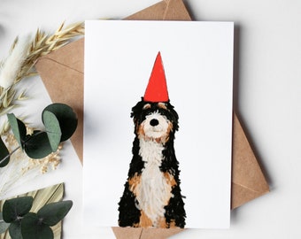 Bernedoodle Birthday Card, Bernedoodle Birthday Gift, Birthday Card, Bernedoodle Card, Dog Birthday Card, Dog Lover Birthday