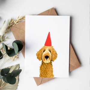 Carte d'anniversaire chien Doodle, carte d'anniversaire Labradoodle, carte d'anniversaire Goldendoodle, joli cadeau d'anniversaire Doodle