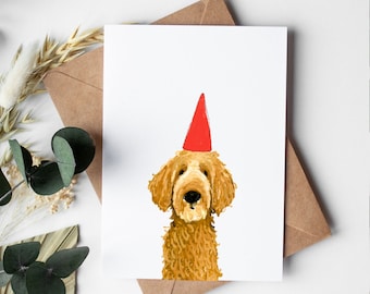 Carte d'anniversaire chien Doodle, carte d'anniversaire Labradoodle, carte d'anniversaire Goldendoodle, joli cadeau d'anniversaire Doodle