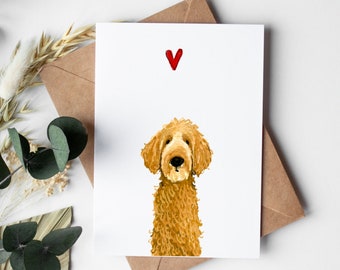 Doodle Dog Greeting card, Labradoodle Card, Valentine, Goldendoodle, Anniversary Card, Valentines Day, Pet Loss Gift, Mothers day