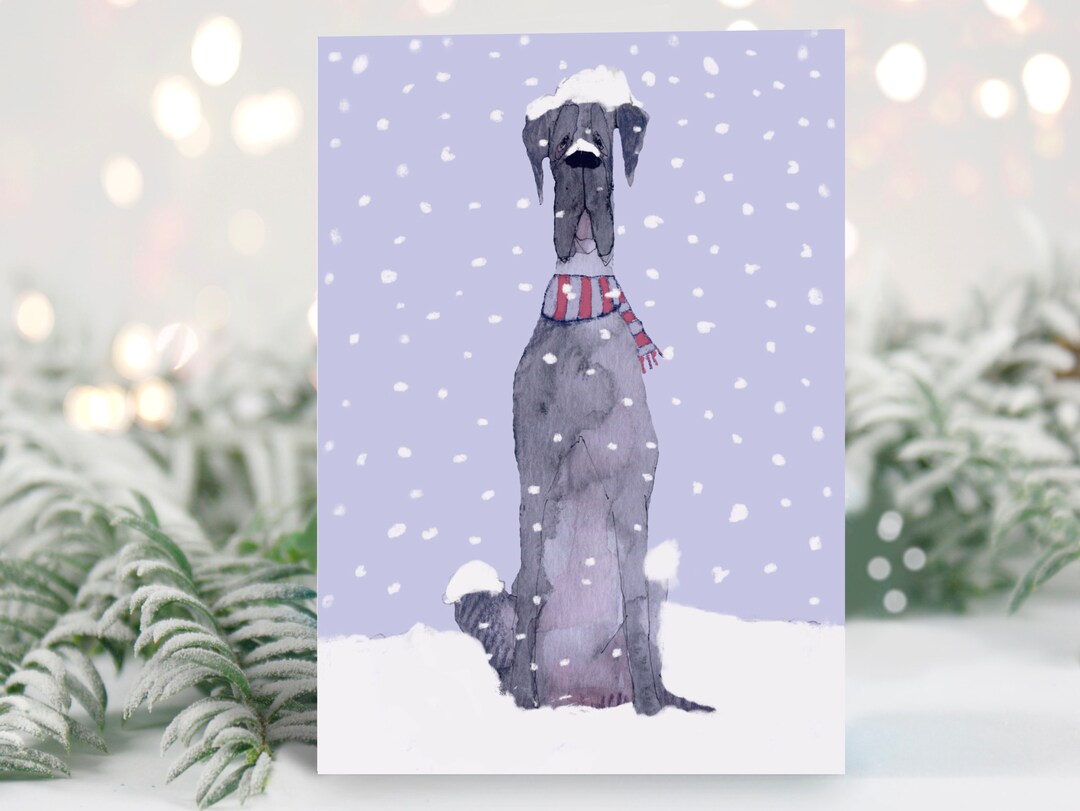 Great Dane Christmas Card, Custom Great Dane, Great Dane Holiday Card