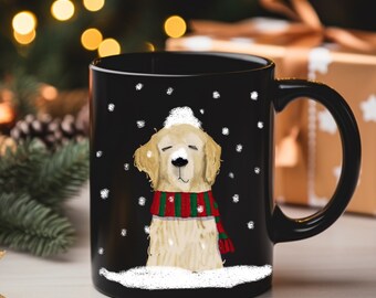 Golden Retriever Christmas Mug, Custom Golden Retriever Holiday Gift, Christmas Mug, Golden Lover Gift, Golden Mom Gift, Retreiver Christmas