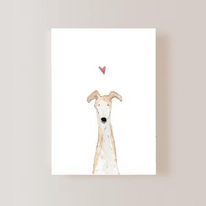 Carte de voeux numérique Whippet, lévrier italien Saint-Valentin, amoureux des chiens Whippet, carte numérique de Saint-Valentin, carte de sympathie pour chien lévrier