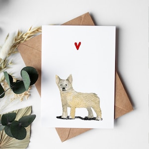 Australian Cattle Dog Card, Red Heeler Greeting card, Dog Lover card, Queensland Heeler Lover, Pet Loss Gift, Cattle Dog Gift, Mothers day