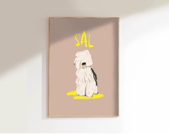 Funky Pet Portrait, Custom Pet Portrait Wall Art, Modern Dog Art, Fun Custom Pet Art, Custom Pet Gift, Trendy Pet Poster, Unique Pet Gift,