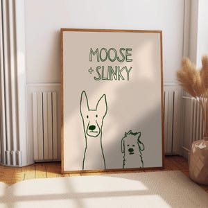 Fun Custom Pet Portrait, Simple Dog Art, Unique Pet Gift, Dog Art, Modern Cat Art Print, Modern Pet Art, Unique Custom Pet Portrait, Pet Art