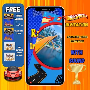 Hotwheels Animated Digital Invitation | Personalized Kids Birthday Video | Delivery via WhatsApp or Email