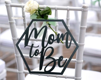 Mom to Be Chair Sign, Baby Shower Decor, Dad to Be, Baby Announcement, Gold Glitter Chair Signs, New Mommy, Backdrop Photography Prop