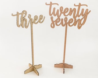 Wooden Table Numbers 1-30 Wedding Decor Centerpieces Thick Heavy Duty Tall For 