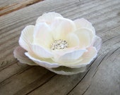 Ivory Mini Shimmering Ranunculus Flower Fascinator Hair Clip Small Bridal Hair Pin Small Floral Brooch Pin