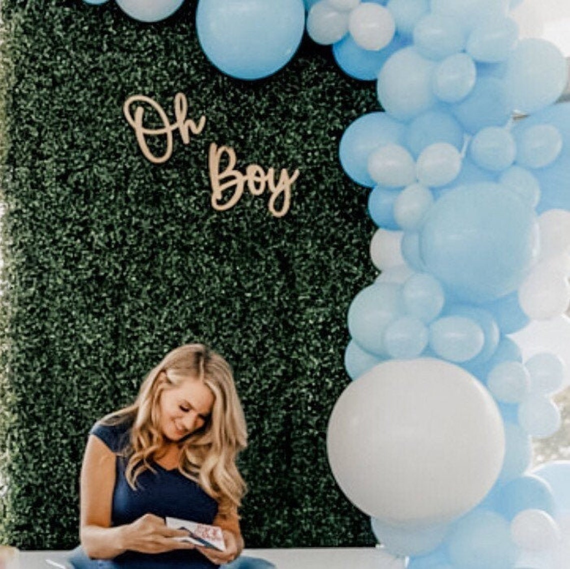 Oh Boy Baby Shower Sign Large Party Backdrop Decoration Etsy