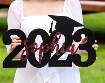 Personalized Graduation Sign for Senior Pictures, Grad Decor and Graduation Day Signs, Class of 2024 Graduation Gift