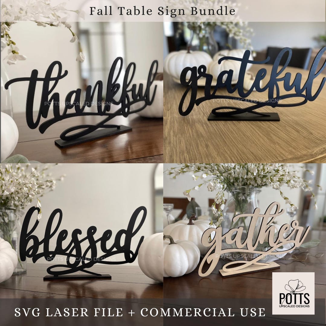 Fall Table Sign Fall Table Sign SVG Bundle: Laser Cut File for Digital Download Only ...