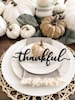 Thankful, Grateful, Blessed and Gather, Dining Table Decor, Holiday Plate Ornament, Thanksgiving Farmhouse Decor, Fall Decoration 