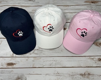 Embroidered Dog Mom Hat: Paw Print Baseball Cap