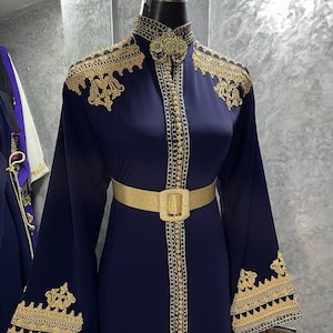 Elegant Moroccan Caftan 1 piece with Gold Embroidery – Available in Multiple Colors | Traditional Moroccan Caftan for Special Occasions