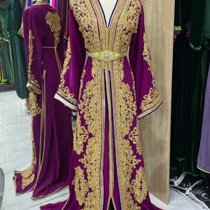 Week Caftan 2025 - Elegant Moroccan Kaftan Dress 2 pieces with Embroidery – Available in Multiple Designs– Handmade Traditional Dress
