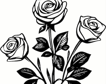 Roses in a Vase SVG & PNG