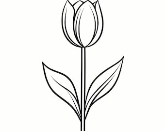 Elegant Tulip SVG & PNG