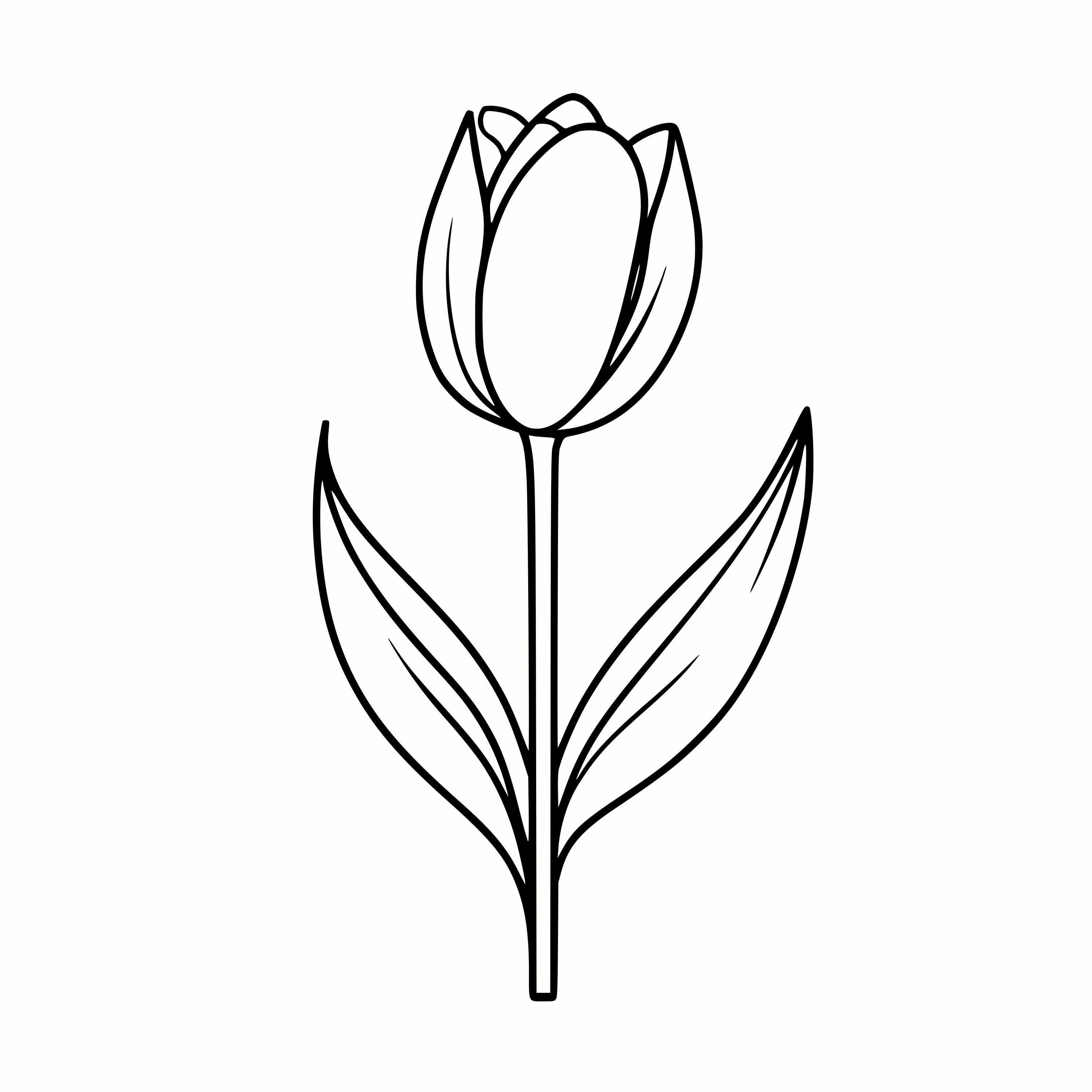 チュ－リップ モノクロ原画 チューリップ SVG & PNG - Etsy 日本