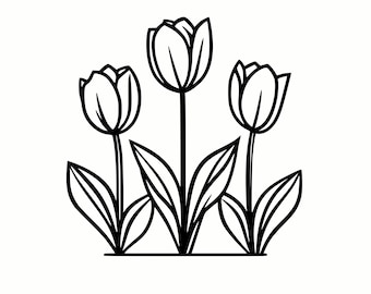 Elegant Tulips SVG for Crafts & Cricut