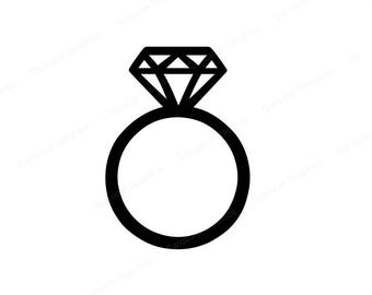 Diamond Engagement Ring SVG & PNG Cut Files