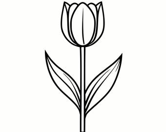 Pretty Spring Tulip SVG & PNG