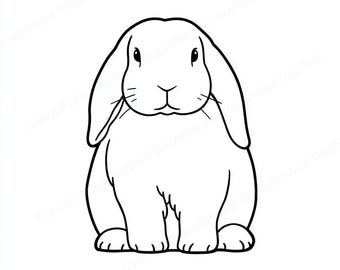 Floppy eared bunny vector graphic SVG & PNG