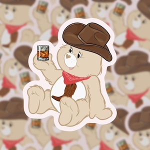 Cowboy Pflegebär, Cowboy Romanze, Kindle Aufkleber, Bücherwurm Aufkleber, Liebesbär, Bücherwurm, Leseraufkleber, Punchy, Cowboy Aufkleber