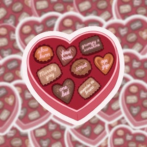Book Tropes Chocolate Box, Romance Reader, Kindle Sticker, Valentines Day, Bookish Stickers, Bookish, Reader Stickers