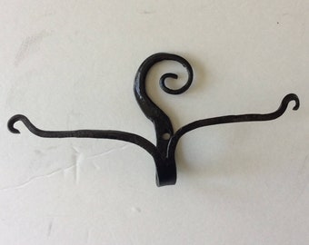 Hanger keys herb rack hand dipped candles towels unique fiddlehead infinity scroll black