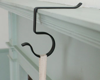 Mantle hook for Christmas stocking black metal  made USA