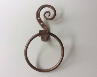 Towel ring copper black oiled bronze  single scroll plain 2 4 6 in ring bathroom kitchen