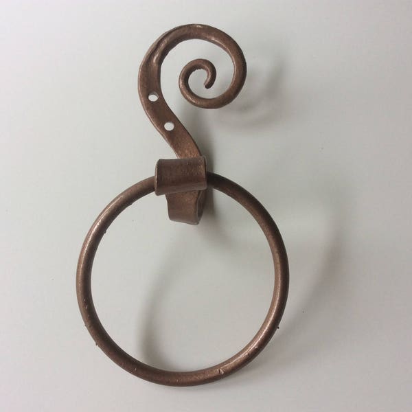 Towel ring copper black oiled bronze  single scroll plain 2 4 6 in ring bathroom kitchen