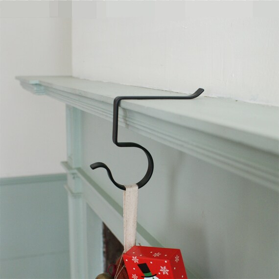 Mantle Hook for Christmas Stocking Black Metal Made USA -  Canada
