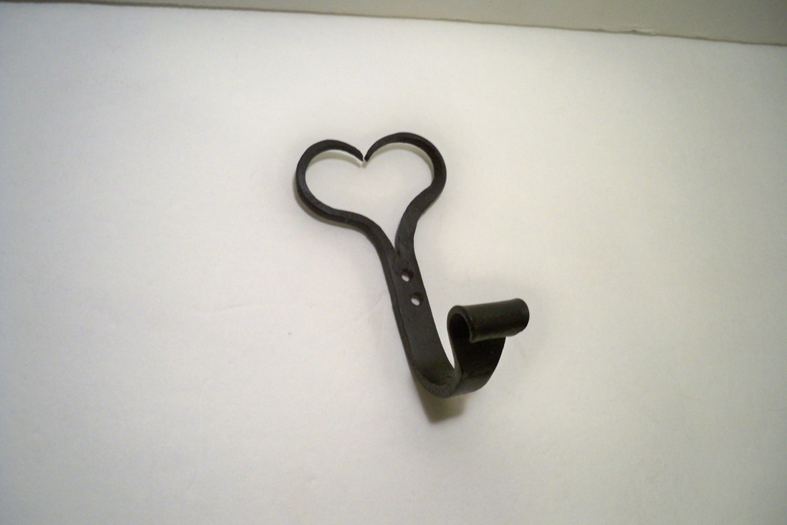 Heart Coat Hook Black Wrought Iron Wall Hanger Etsy