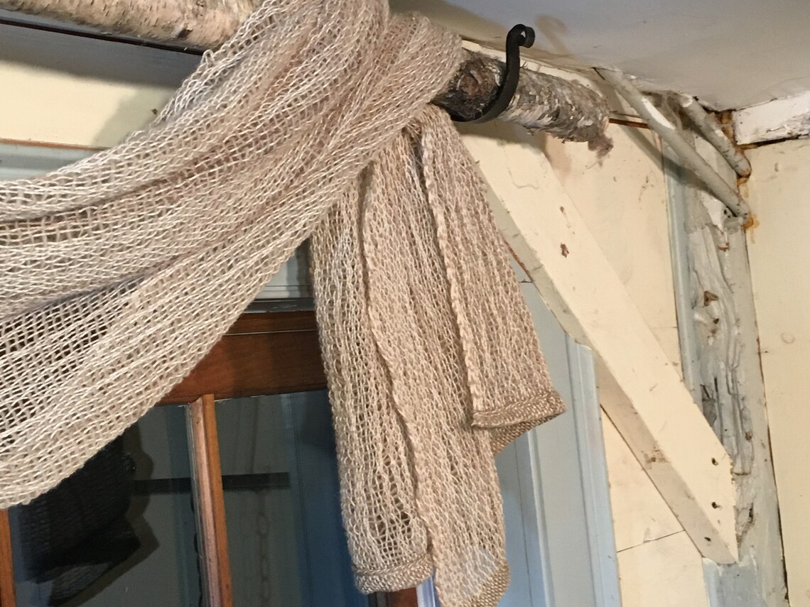 Brackets to Hold a Birch Branch and Woven Swag Curtain Bronze Etsy