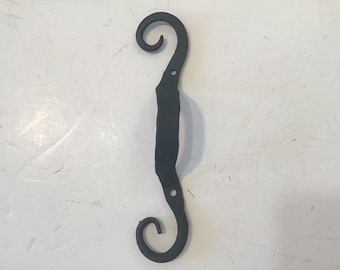 Handle iron HANDFORGED black bronze copper scroll reversible Mainemade