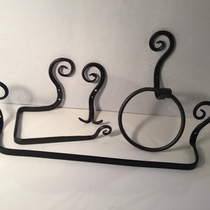 Bathroom set towel bar toilet tissue towel ring double hook for bathrobe back of door hook copper bronze black scroll infinity  fern scroll