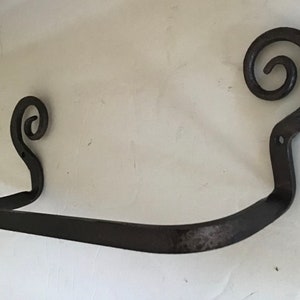 Scroll Towel bar Copper bronze or black finish holds towels in bathroom different sizes available hand forged metal