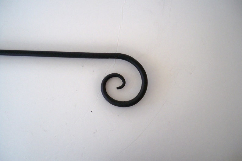 Rod 42 In Custom Sizes Curtain Rod Black Bronze Wrought Iron Etsy