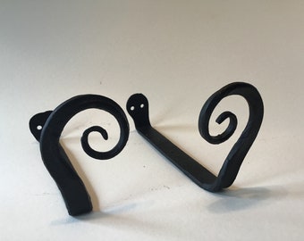 Shelf brackets iron scroll black bronze wall mount window shelf