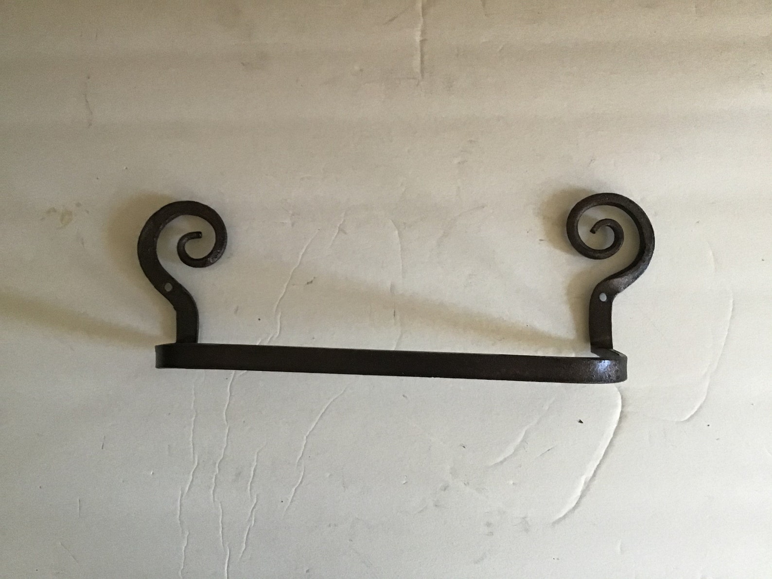 Scroll Towel bar Copper bronze or black finish holds towels in Etsy