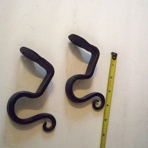 Curtain brackets Iron Curtian Rod brackets , dowel 1 1/2  to 2 inches heavy duty sold in pairs blacksmith black or bronze paint