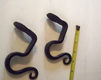 Curtain brackets Iron Curtian Rod brackets , dowel 1 1/2  to 2 inches heavy duty sold in pairs blacksmith black or bronze paint