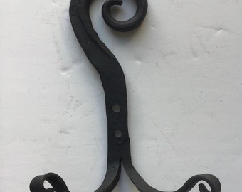 Hook scroll unique hand forged iron black  Valentine day