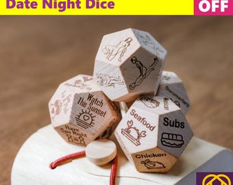 Personalized Date Night Dice,Unique dice set,Date Night Ideas,Custom Anniversary Gifts,Couples Games,Wedding gifts,Romantic Gift for Couples